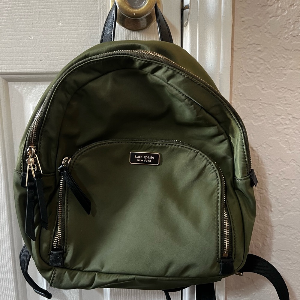 Kate spade green nylon backpack